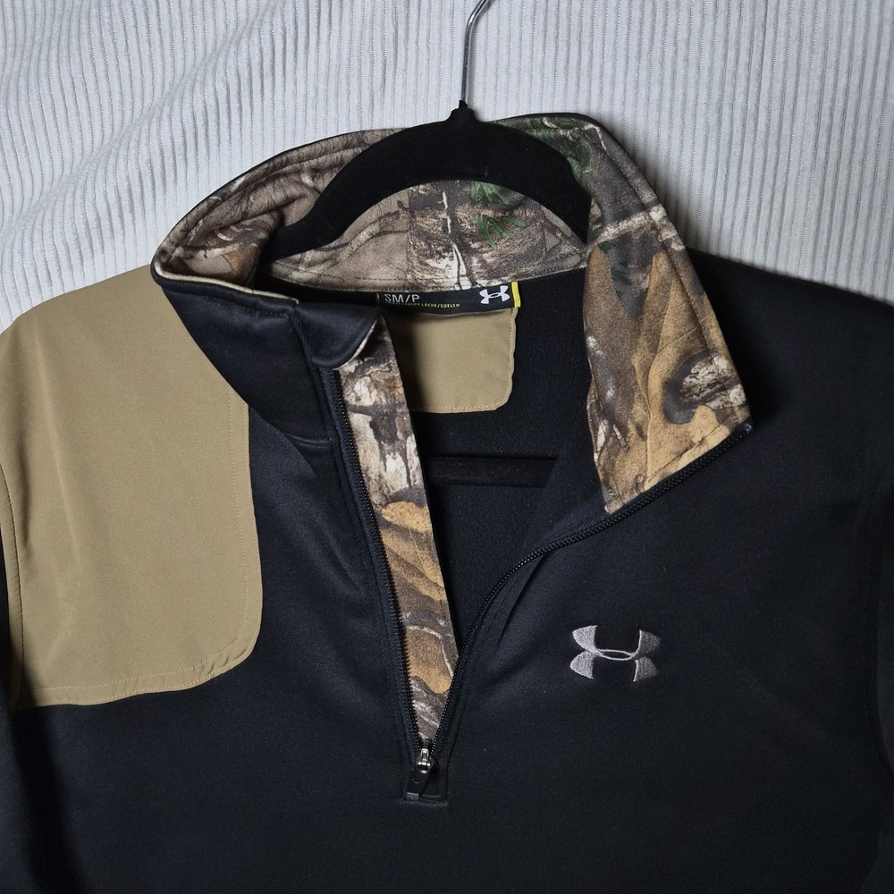 Under Armour Camo Collar Men's 1/4 Zip Borderland‎ Jacket Pullover Size Small